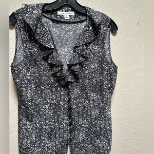 St John Button Down Sleeveless Blouse